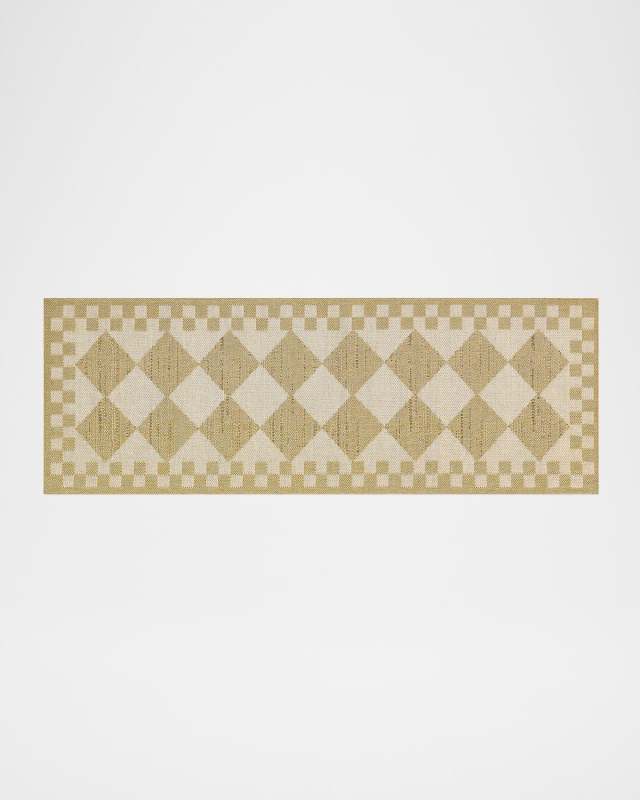 White Diamond Indoor/Outdoor Rug, 2'6" x 8'
